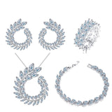 Silver Necklace, Earrings, Bracelet Set "Laurel"-Jewelry-Pisani Maura-Pisani Maura