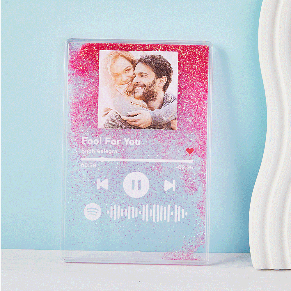 Scannable Spotify Code Quicksand Plaque Keychain Lamp Music and Photo Acrylic Gifts for Her - meinemondlampe