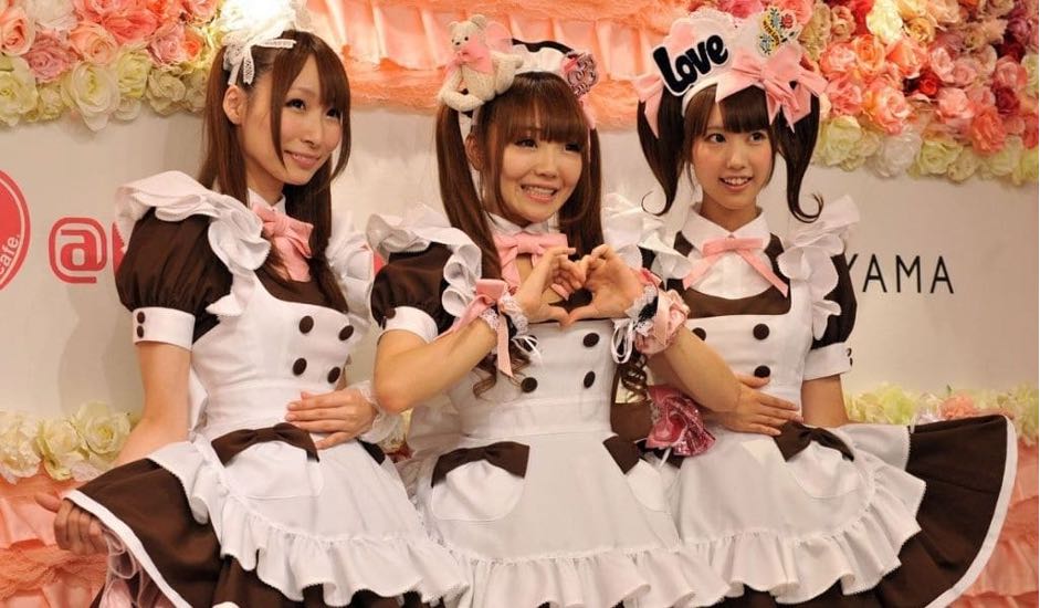 Maid cafe: Japanese restaurant or bar where otaku are served by women dressed as maids or servants.