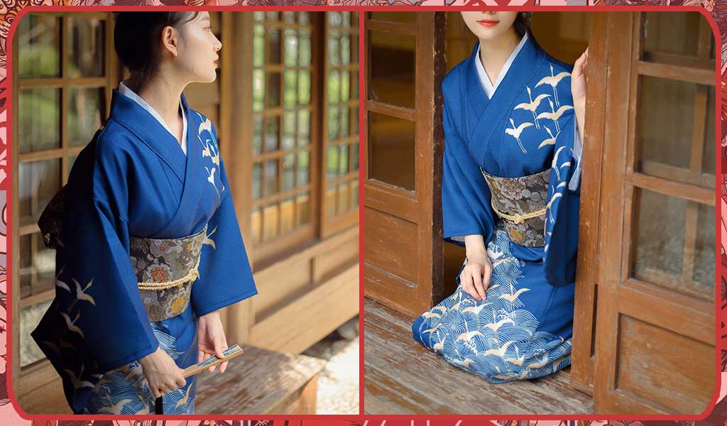 Two women wearing a Japanese belt with a musibi obi