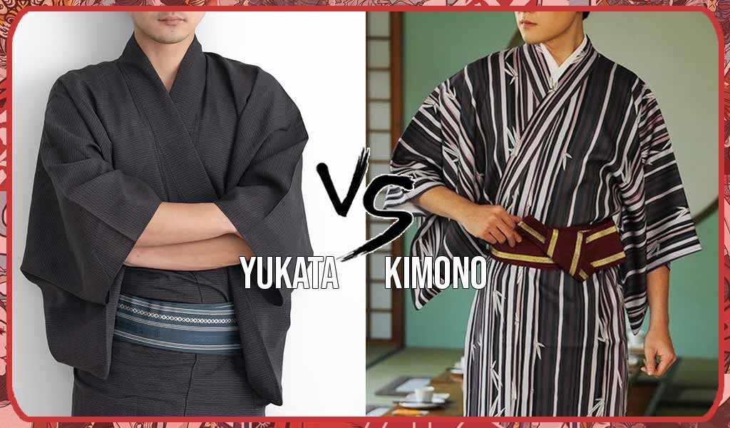 2 man wearing japanese yukata vs kimono male