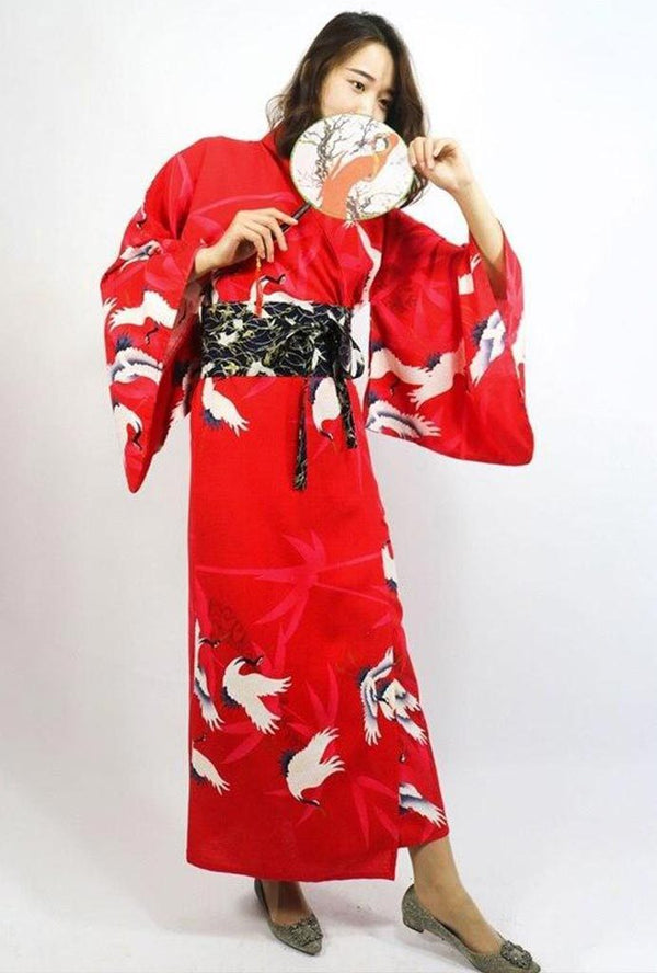 Japanese Kimono Traditional Clothing Crane Carp Anime Kimono Dress Shi   astorein
