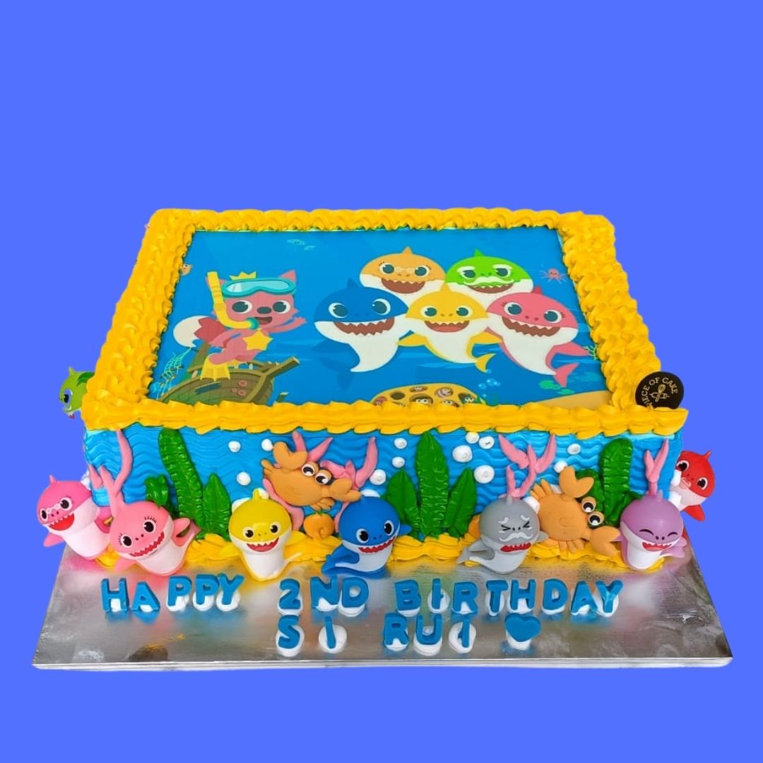 Pink On Baby Shark Theme - Cake Square Chennai | Cake Shop in Chennai