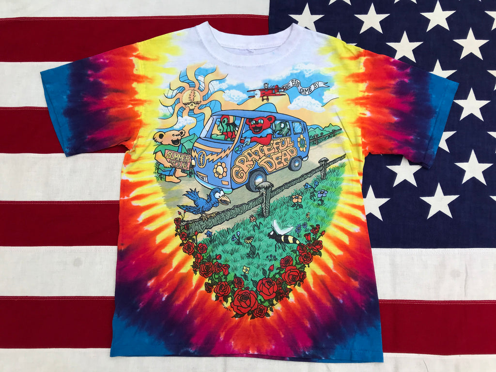 Grateful Dead - David Opie “ Fall Tour 1994 “ - “ Follow The Golden Road “  Original Vintage Rock Tie Dye T- Shirt By Liquid Blue Made In USA