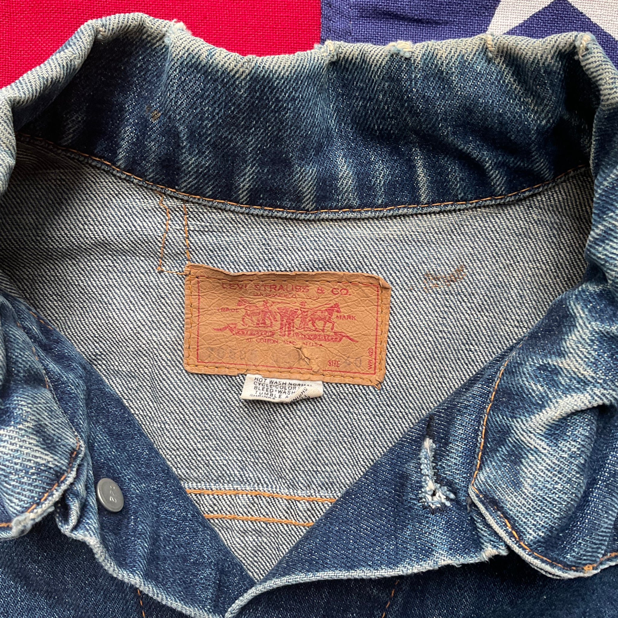 Vintage 1960's Type 3 LEVI'S Big E 70505 Size 40 Two Pocket Denim