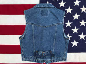 Levis Denim Vest 90's Vintage Women's Buckle back Stonewash Blue – American  Vintage Clothing Co.