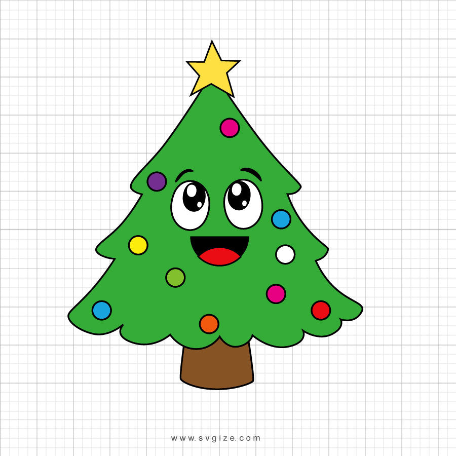 Download Christmas Tree Character Svg Clipart - SVGize