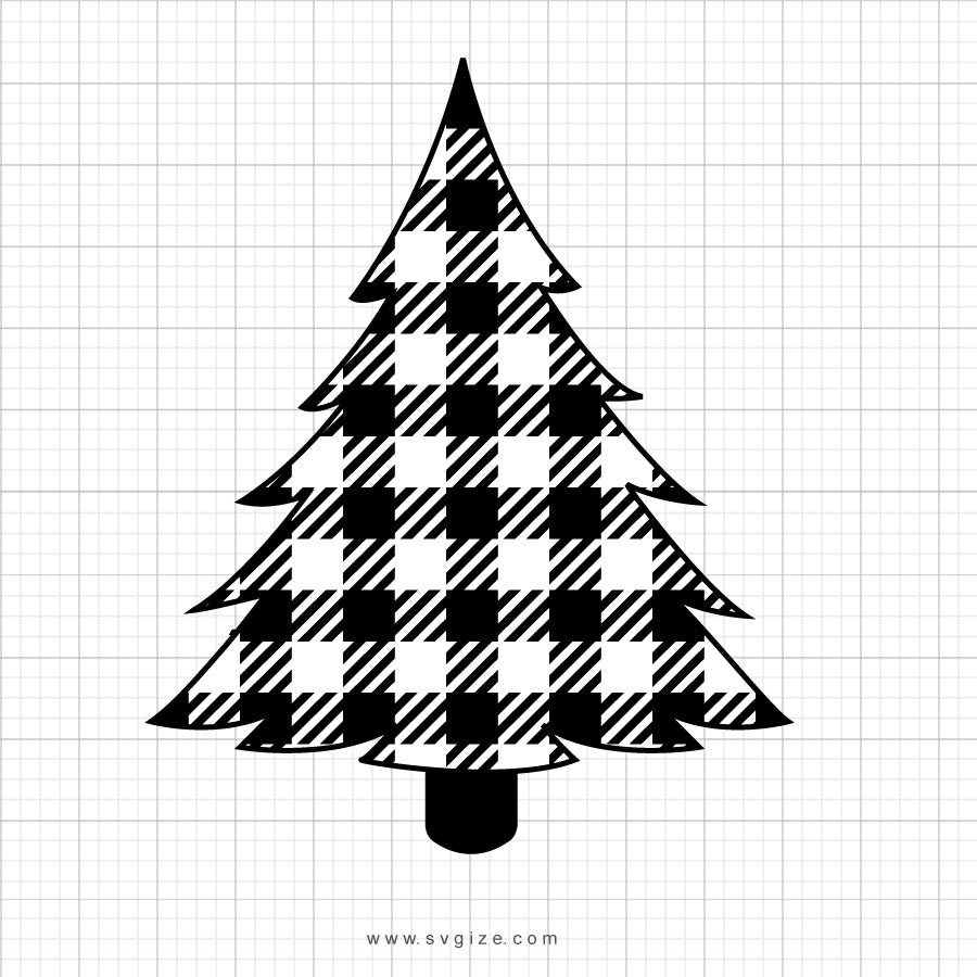 Download Buffalo Plaid White Christmas Tree Svg Clipart - SVGize