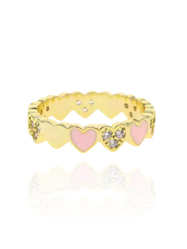 Emilia Heart Ring (Pink) (FINAL SALE) M / Pink