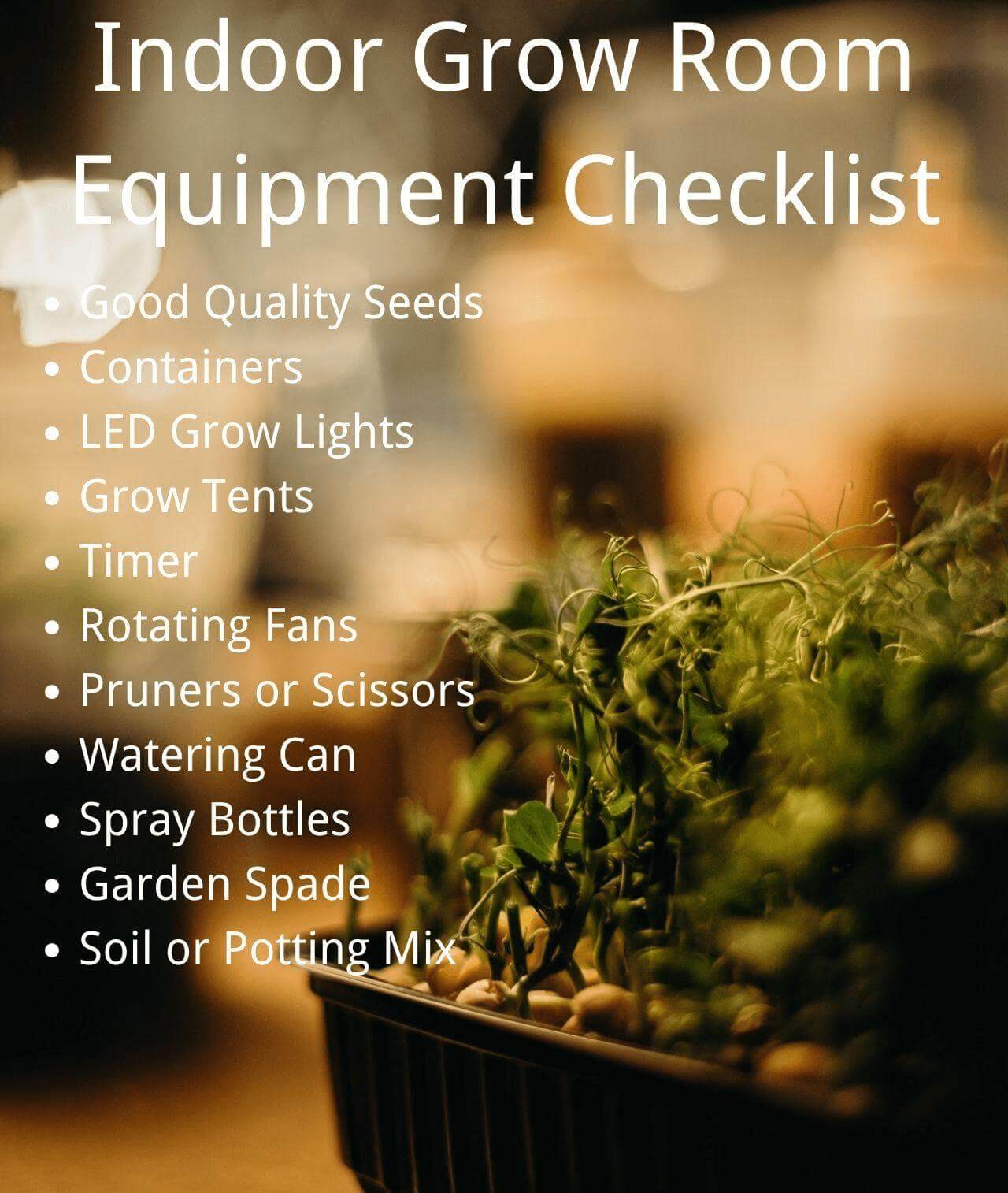 indoor grow room equipment checklist