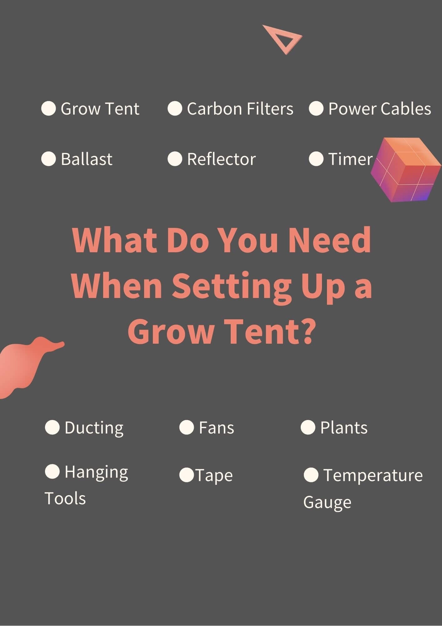 what do you need when setting up a grow tent