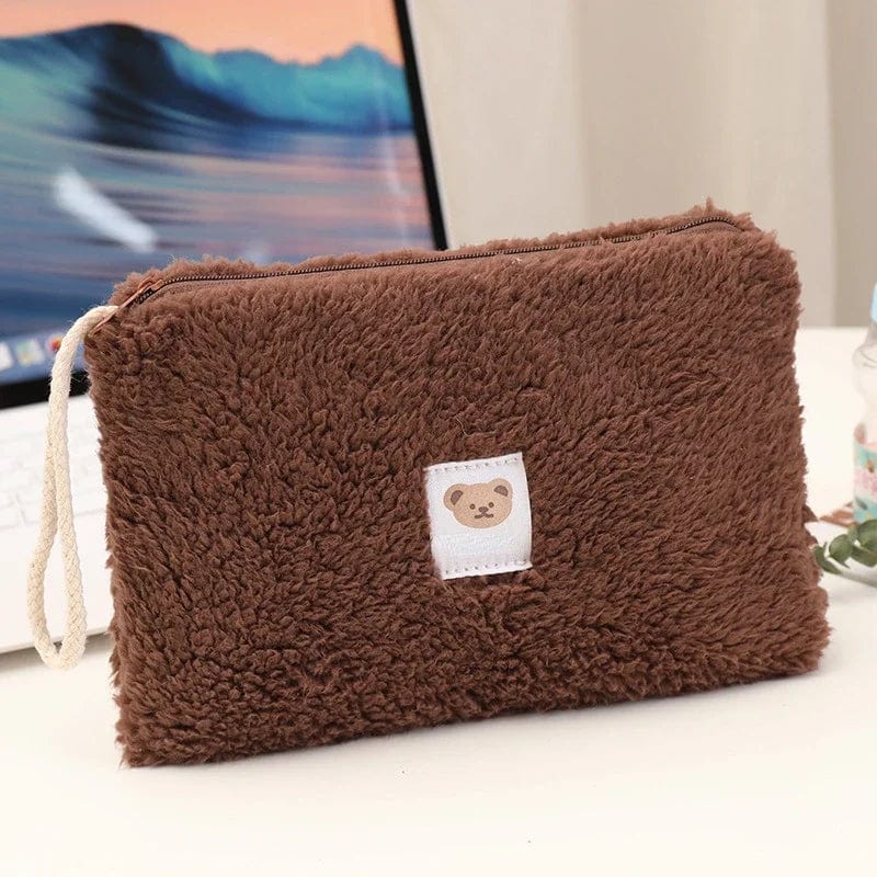 Fuzzy Pencil Case Storage Bag