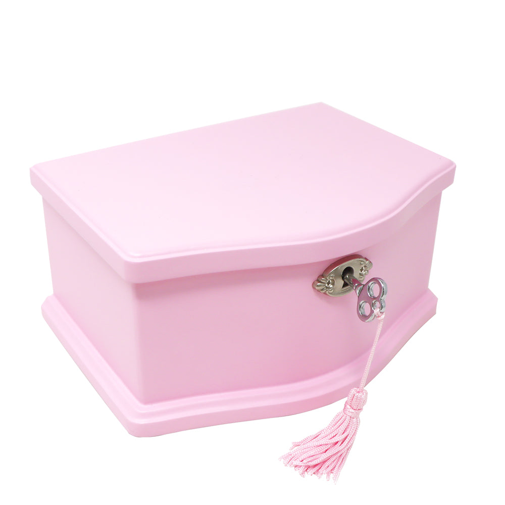 Pale Pink Timber Music Box with Key | Pink Poppy
