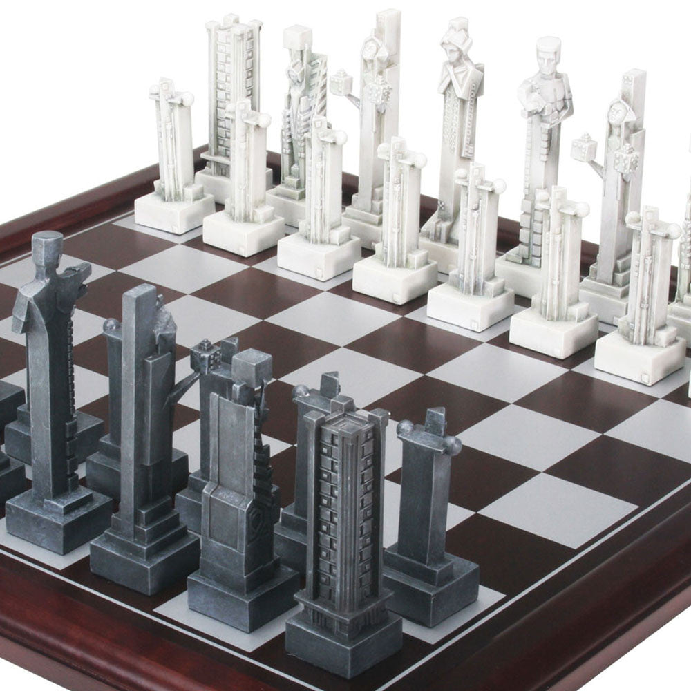 Frank Lloyd Wright Midway Gardens Chess Set with Chess Board