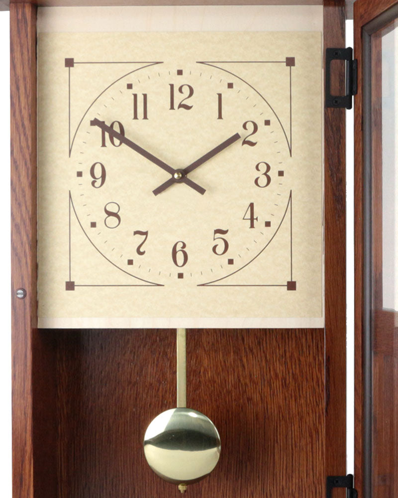 Amish Craftsman Mission Wall Clock Quarter Sawn White Oak Architectgiftsplus