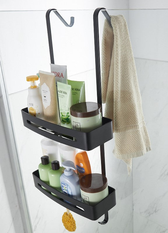 Black Aluminium Over Screen Shower Caddy | J&J Home | Reviews on Judge.me