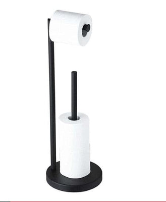 Matte black freestanding toilet paper holder