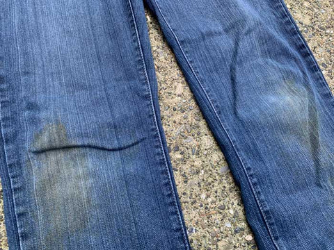 grass stained jeans
