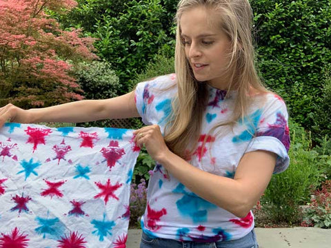 tie dye fourth of july firework pattern