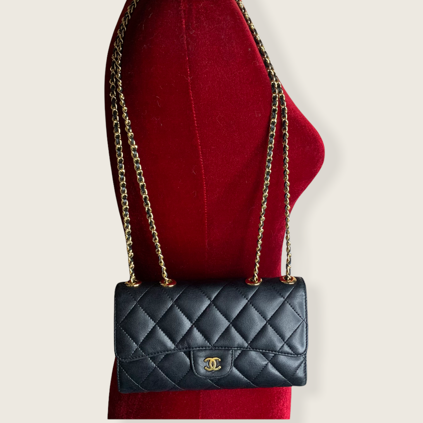 CHANEL Matelasse Classic Flap Wallet on Micro Chain
