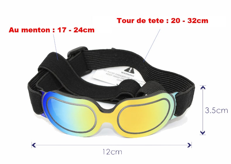 les dimensions des luntettes pour chihuahua ou yorkshire