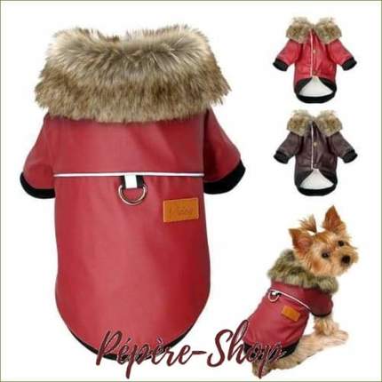 Manteau cuir et polaire pour chien