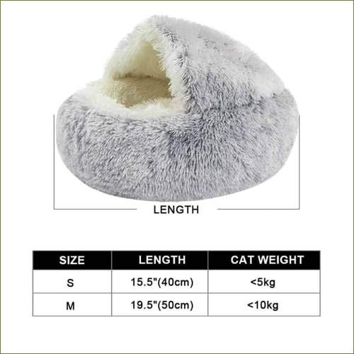 taille du panier douillet pour chat semi fermé