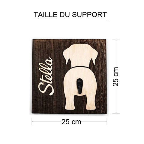 taille du support de laisse de chien personnalisé