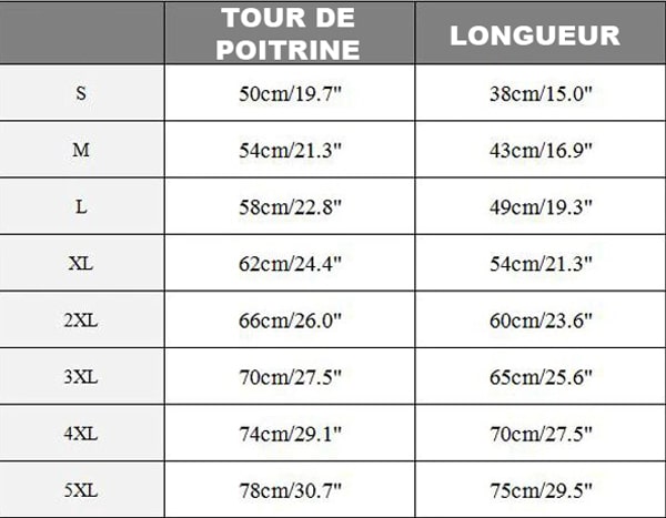 taille des pulls à col roulé pour lévrier