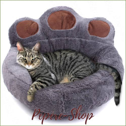 Pouf pour chat en peluche, chaud et douillet, en forme de patte