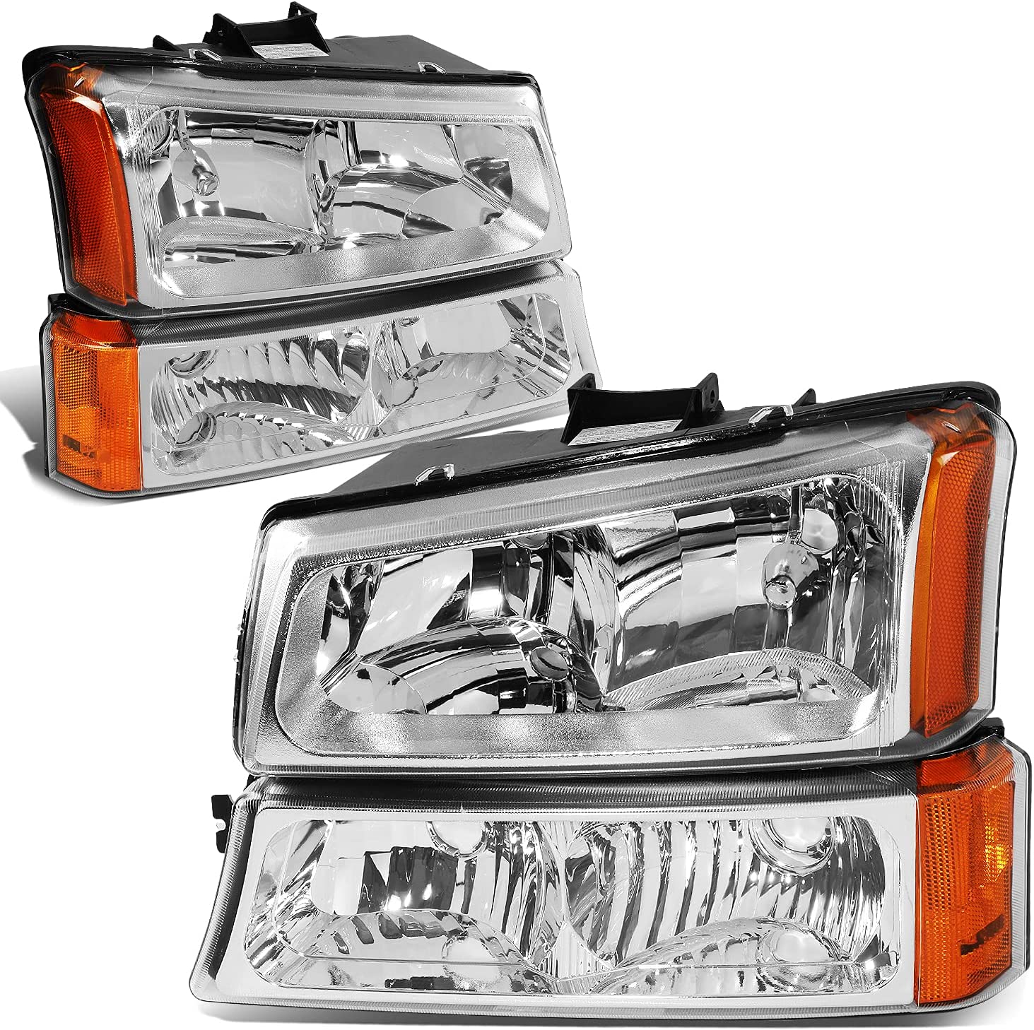 DNA Motoring HL-OH-CSIL07-BK-CL1 Black Headlights Pair Compatible