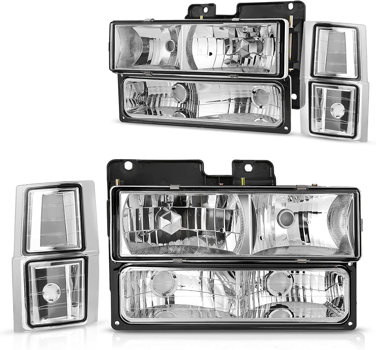 DWVO Headlight Assembly Compatible with 1994-1999 Chevy C/K Series