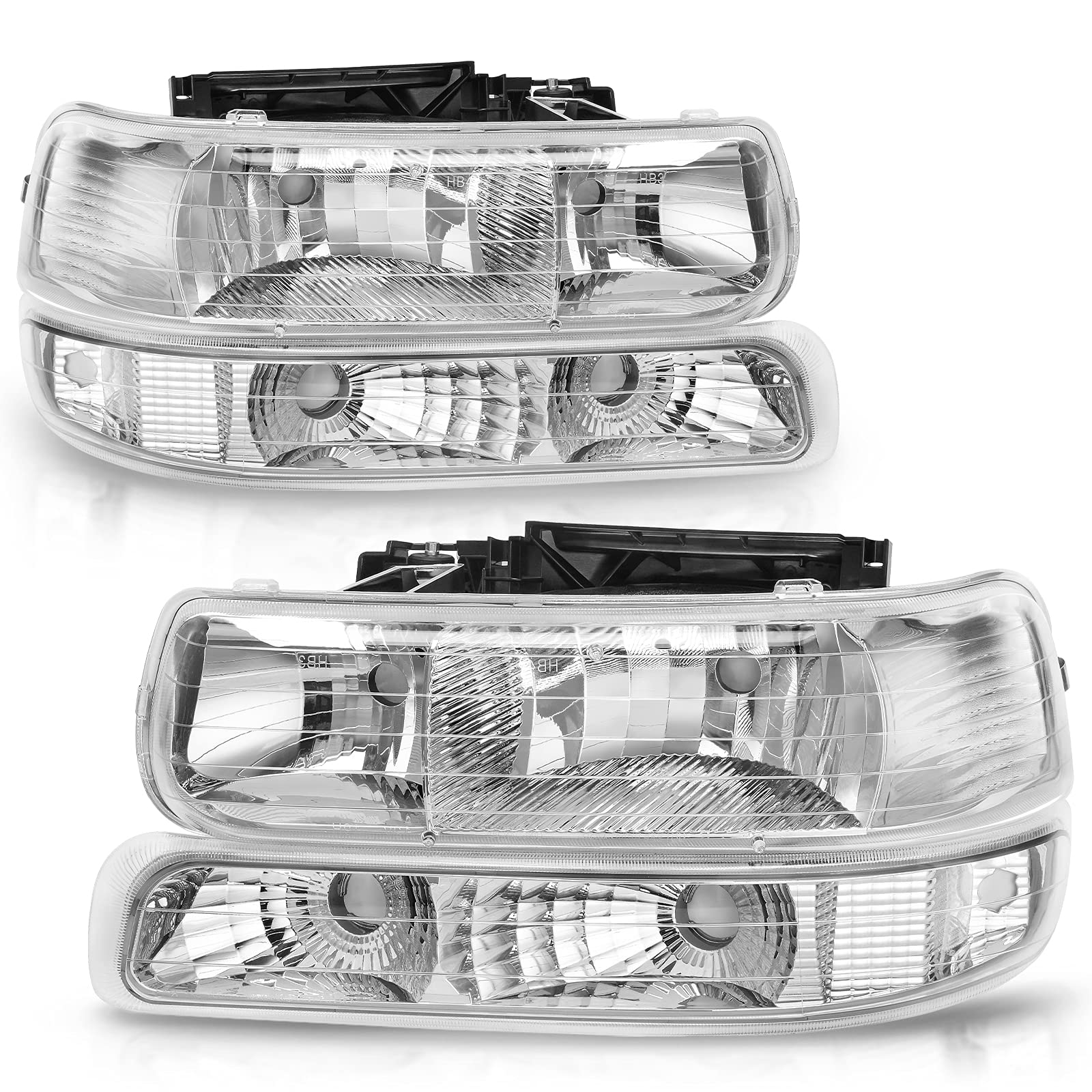 AUTOSAVER88 Headlights Assembly Compatible with 1999-2002 Chevy