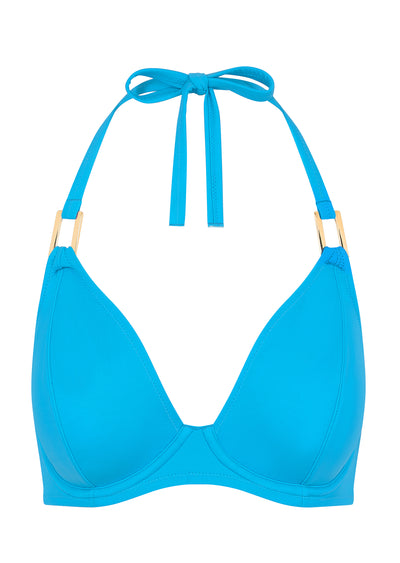 JCP Boutique Halter Bandeaukini Swimsuit Top Plus Size 3X NEW Blue Silver