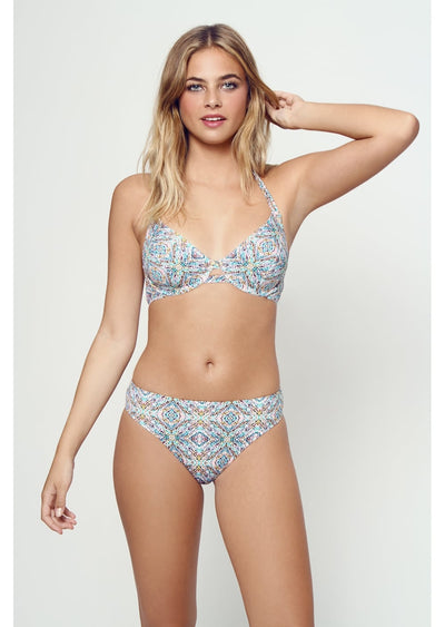 Fuller Bust Dakota Tonal Print Cut Out Underwired Halter Bikini Top, D –  Miss Mandalay