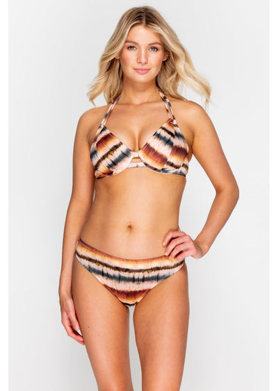 Fuller Bust Dakota Tonal Print Underwired Halter Bikini Top, D-GG Cup Sizes