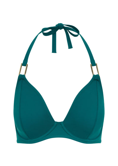 Women's Underwire Ribbed One Shoulder Bikini Top - Shade & Shore™  Green/white 36dd : Target