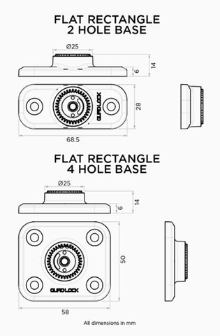 Quad Lock 360 Base Dimensions