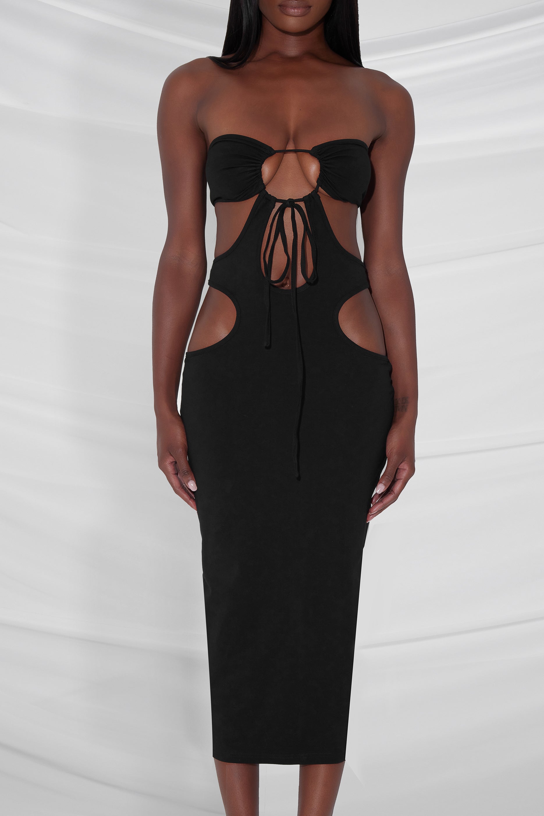 Calypto Pleated Corset Mini Dress - Black