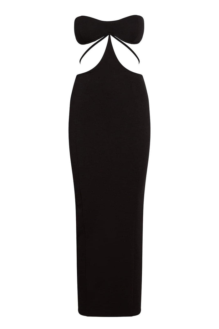 Valencia Bustier Maxi Dress - Black
