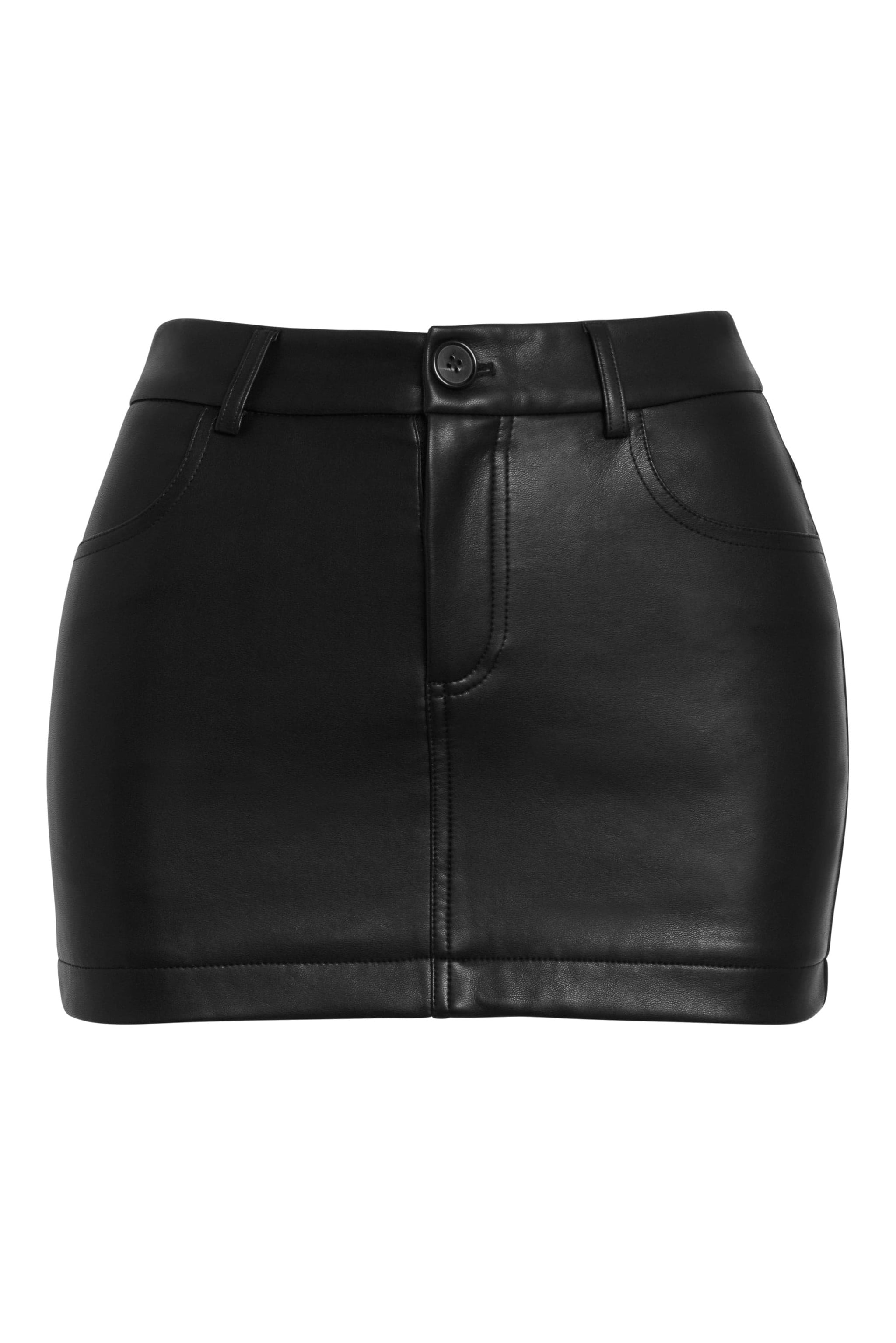 Vienna Vegan Leather Mini Skirt - Black