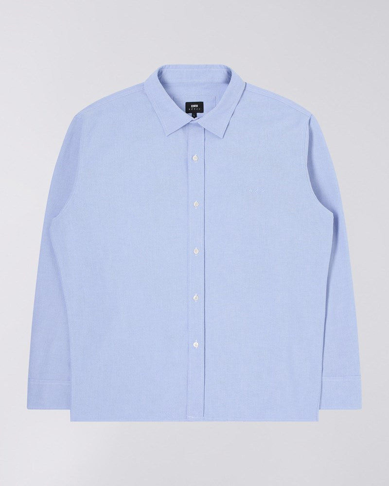 Billede af Big Ox Shirt Ls - Blue Garment Washed