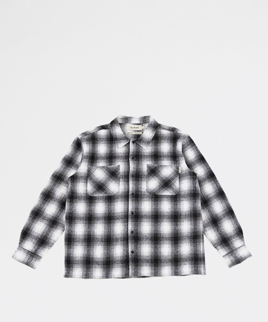 Heavyweight Plaid Shirt-Black