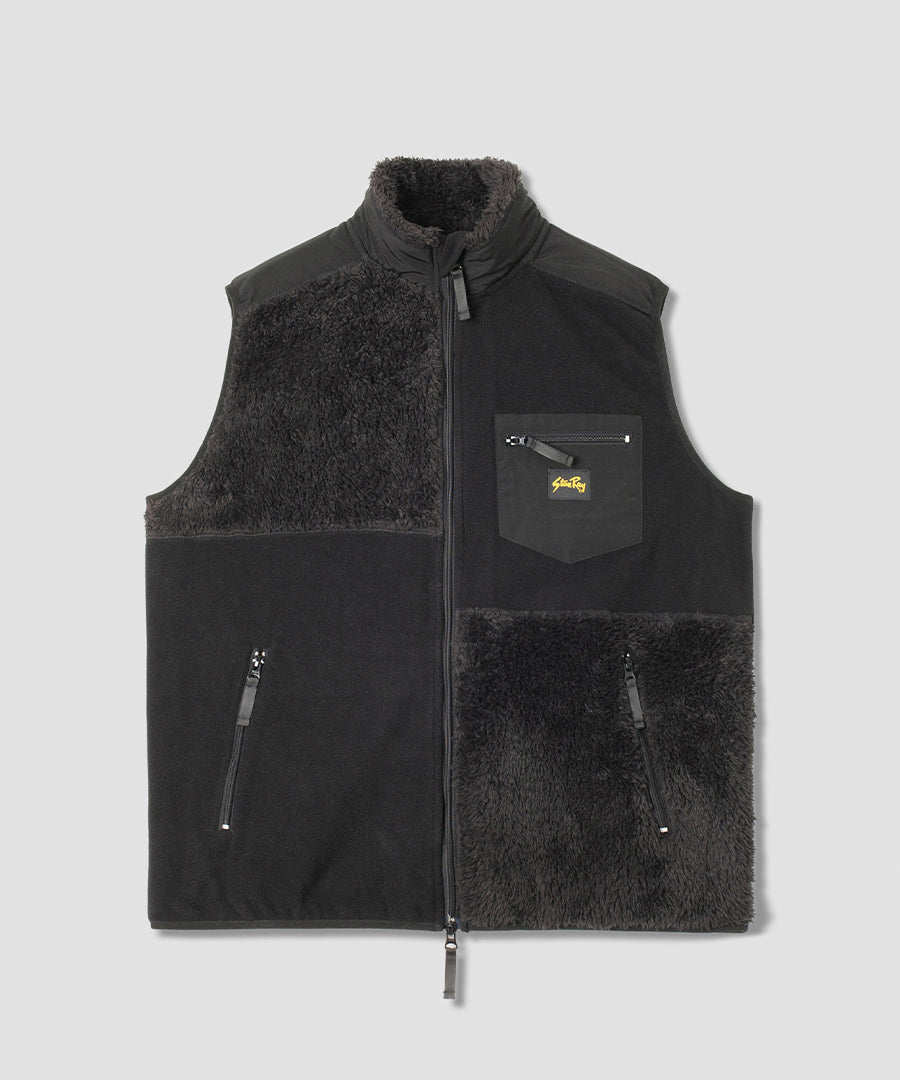 Se Patchwork Fleece Vest Black hos PACKYARD
