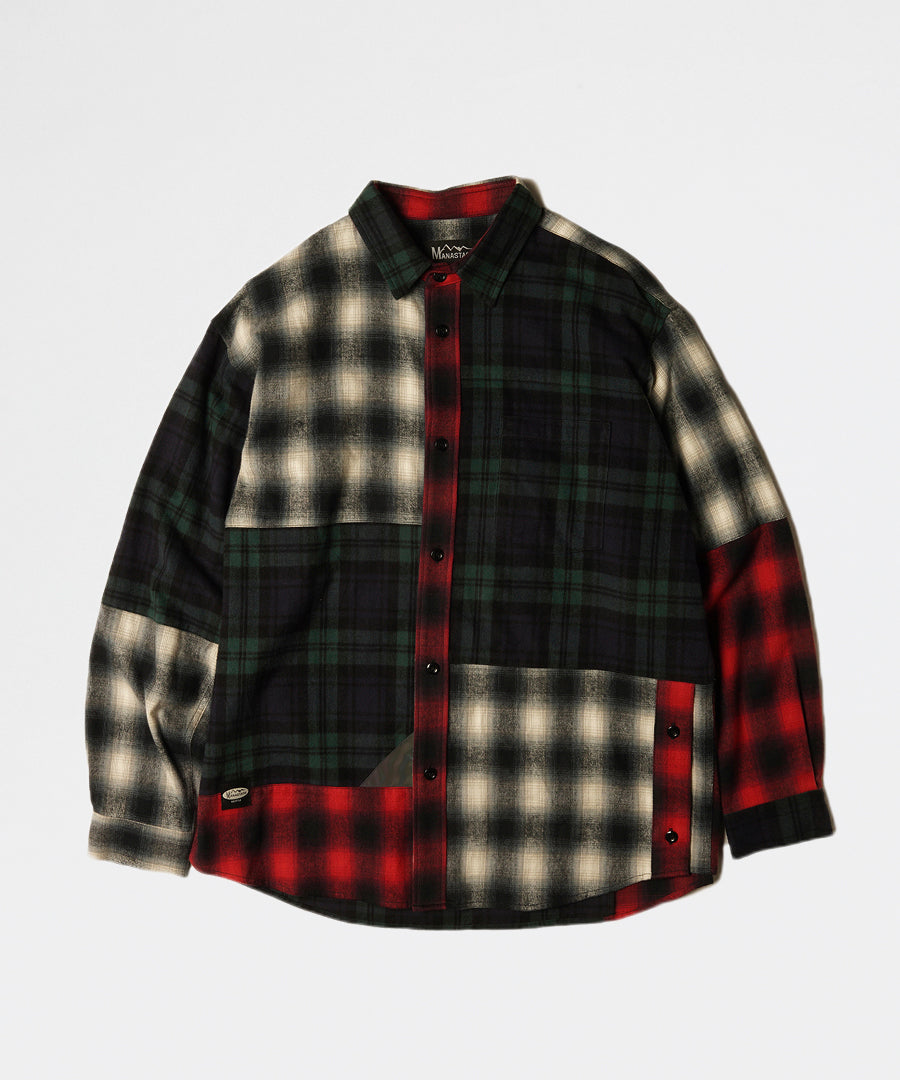 Billede af Patched Flannel Shirt Navy