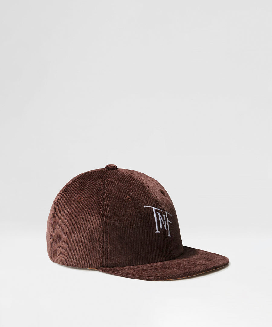 Billede af Corduroy Hat Coal Brown Almond Butter Monogram Print