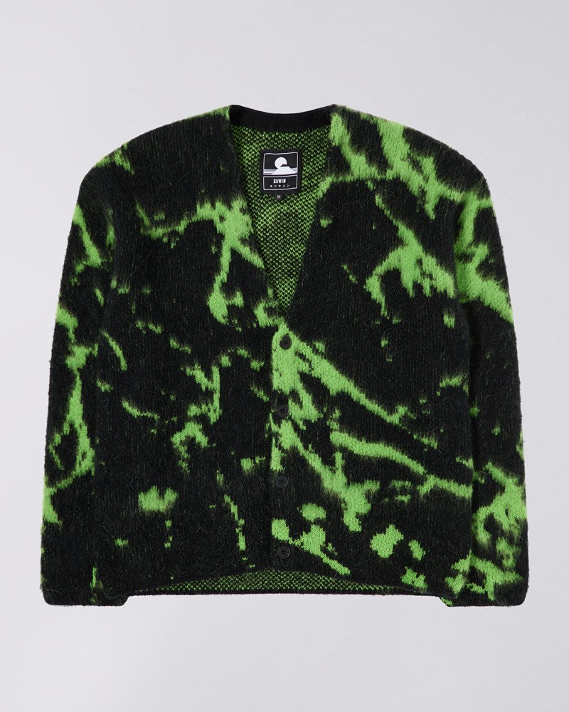 Hiji Cardigan - Black/Poison Green