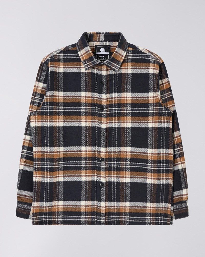 Se Sebastian Shirt Ls - Navy / Brown hos PACKYARD