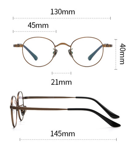 Alaric Titanium Round Glasses Frame