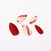 24pcs/Set Heart Valentine Wave Line Red Medium Almond Press On JF0490